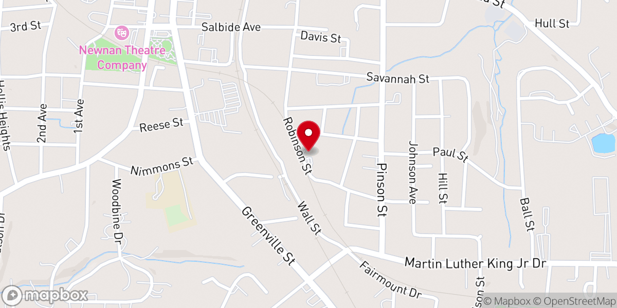 Map showing location of Newnan Chapel United Methodist