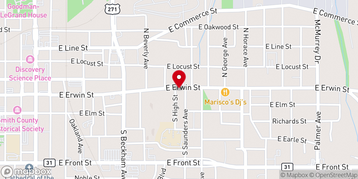 Map showing location of Walk by Faith Holiness Church