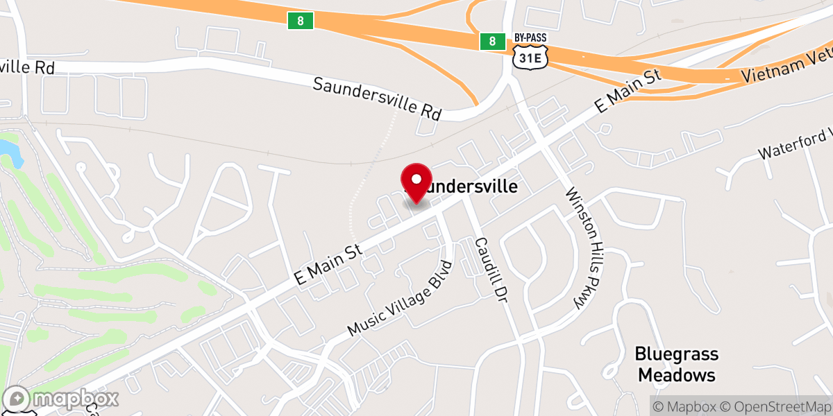 Map showing location of Saundersville United Methodist Church