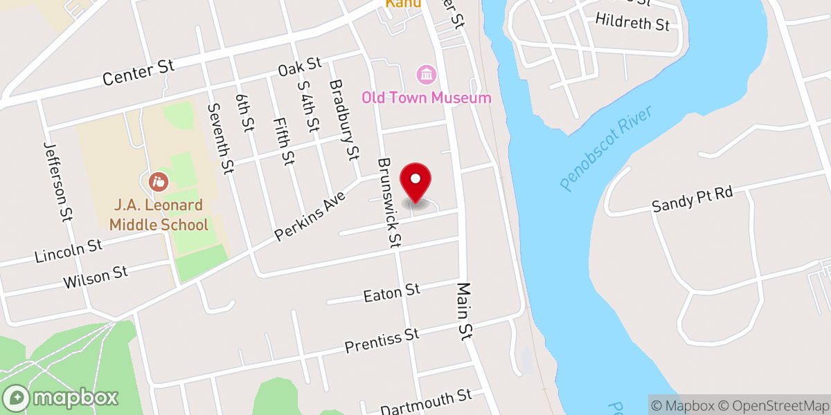 Map showing location of Holy Family Thrift Shop