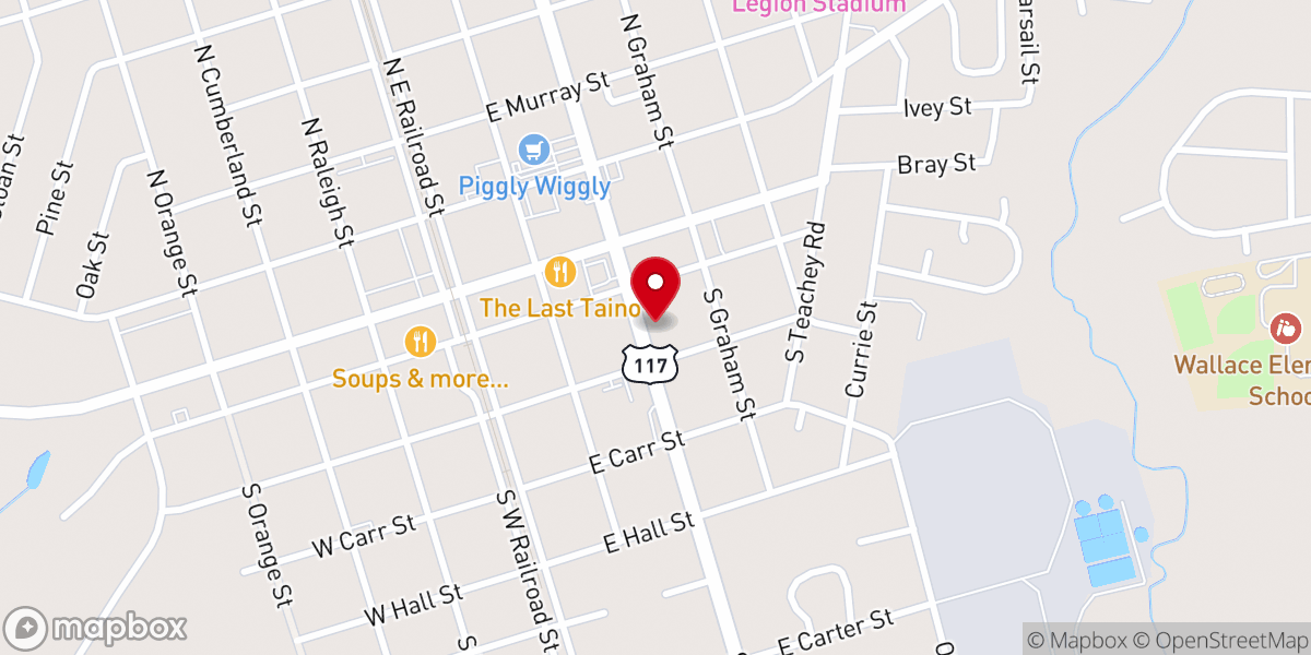 Map showing location of Pizza Corner