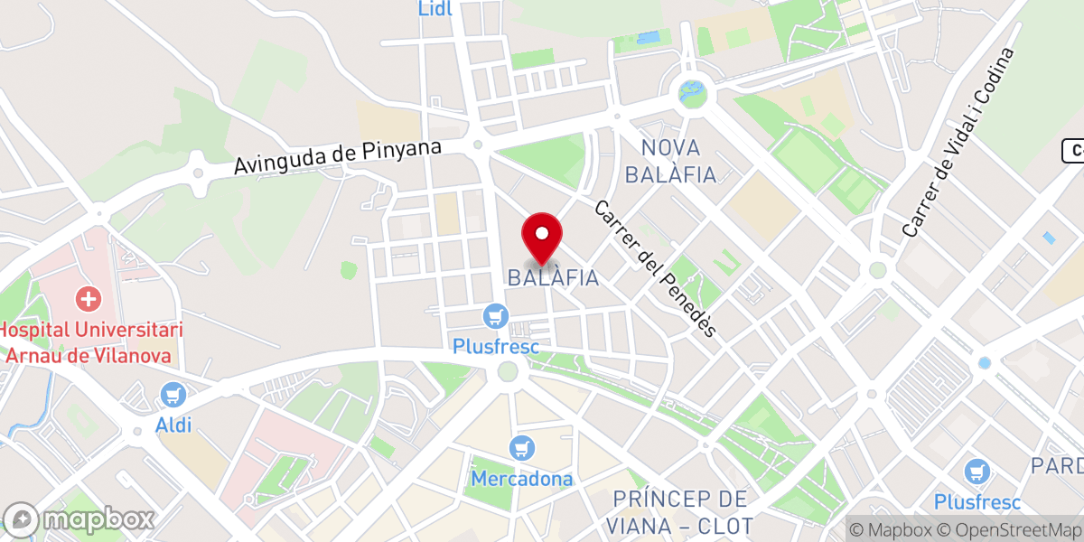 Map showing location of Christ Embassy Lleida