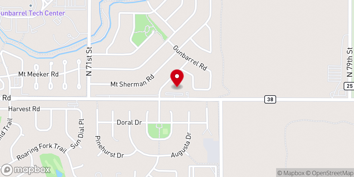 Map showing location of Niwot United Methodist Church