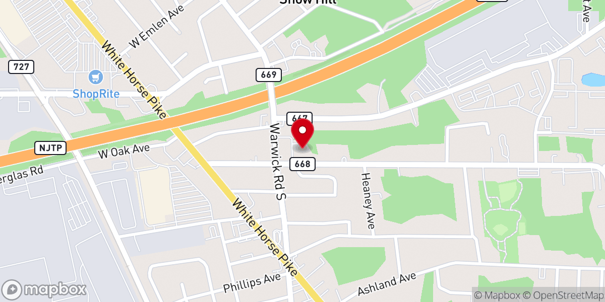 Map showing location of Grace Temple Baptist Church