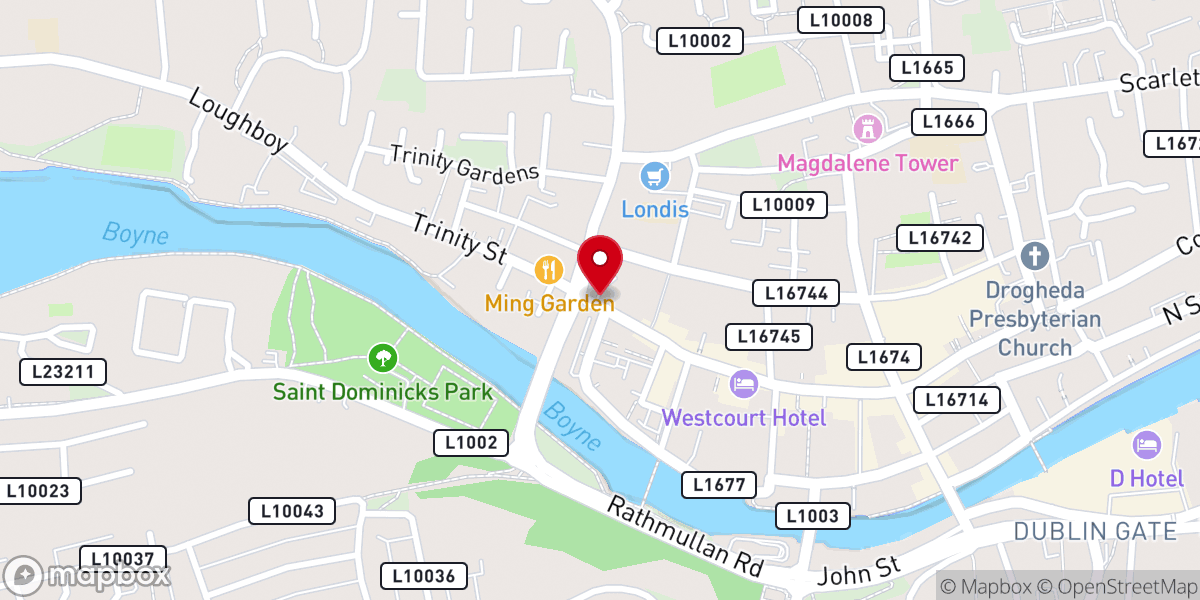 Map showing location of Droichead Arts Centre | Barlow House