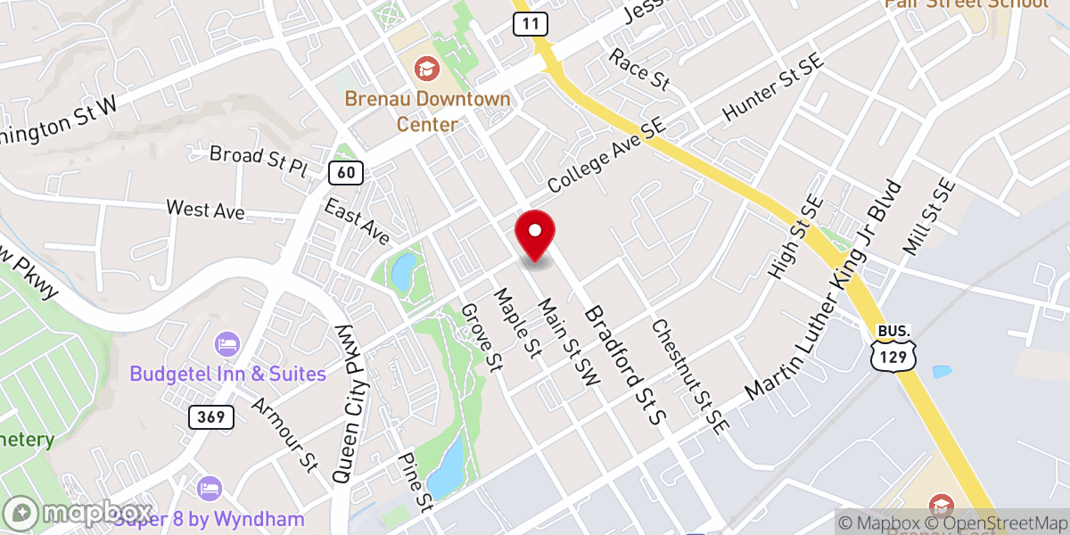 Map showing location of Gainesville Baptist Mission
