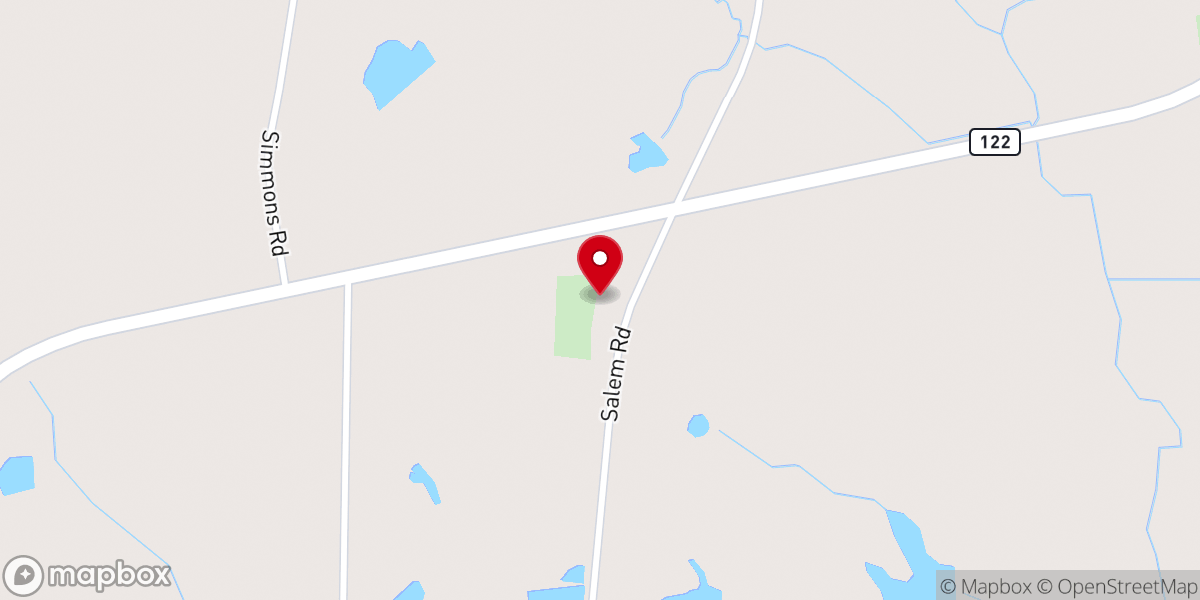 Map showing location of Salem Baptist Church