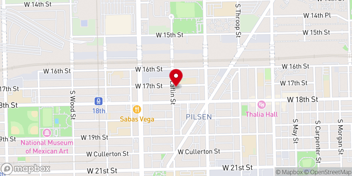 Map showing location of Iglesia Adventista Hispana de Pilsen