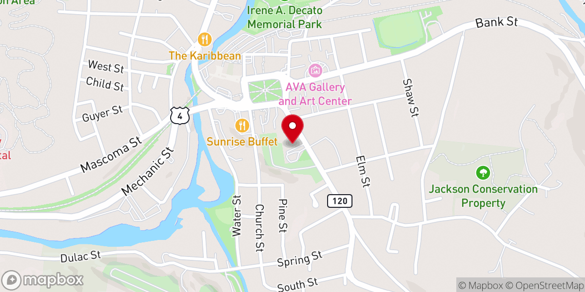 Map showing location of Warren Methodist Church