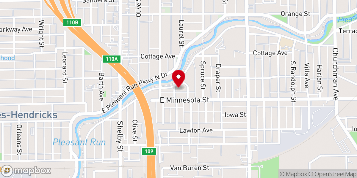 Map showing location of Bethany Temple Apostolic Church