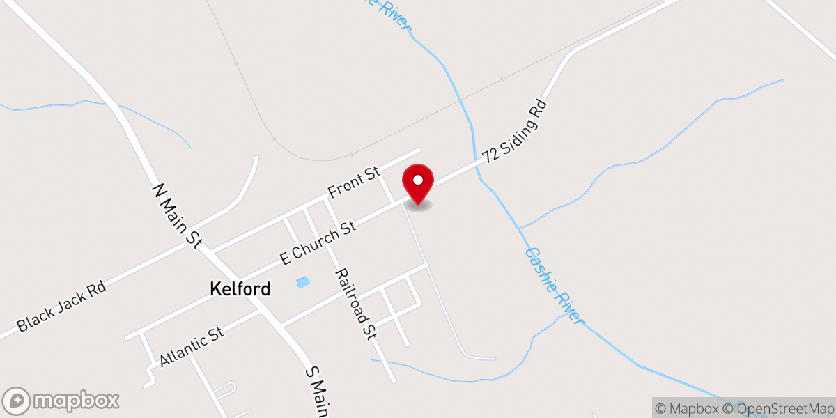 Map showing location of First Baptist Church-Kelford