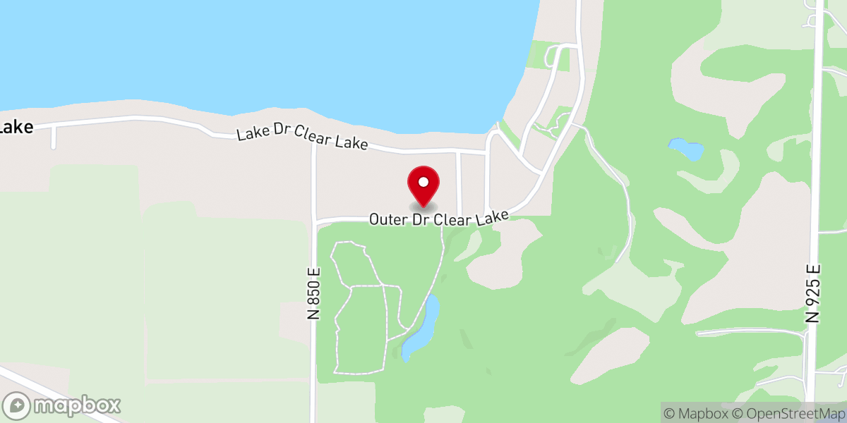 Map showing location of Clear Lake Lutheran Church