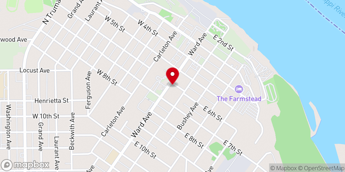 Map showing location of Sacred Heart Catholic Church