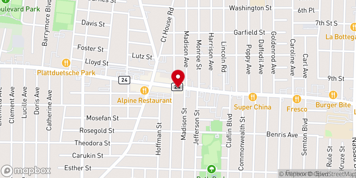 Map showing location of Tabernacle Victory