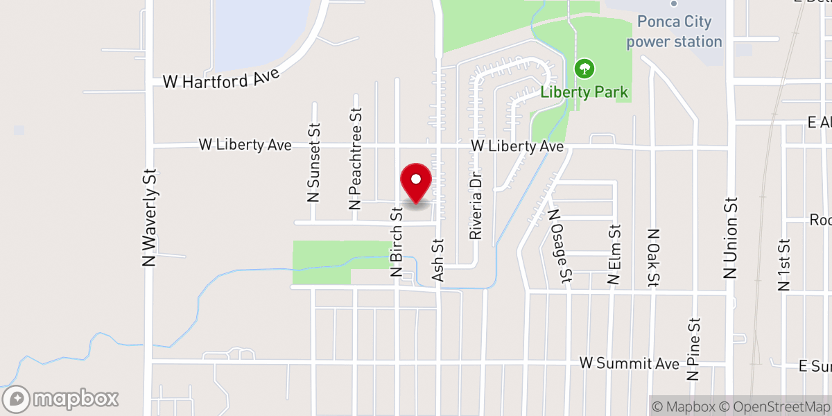 Map showing location of Sunset Baptist Church