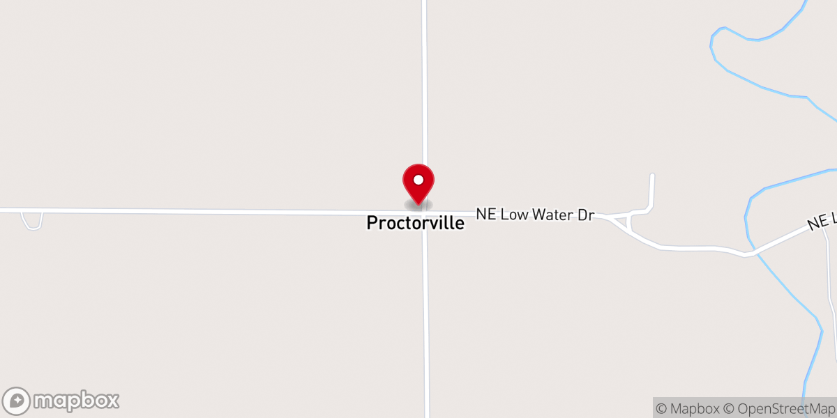 Map showing location of Proctorville church