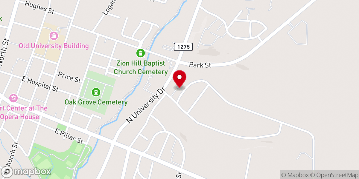 Map showing location of Life Church