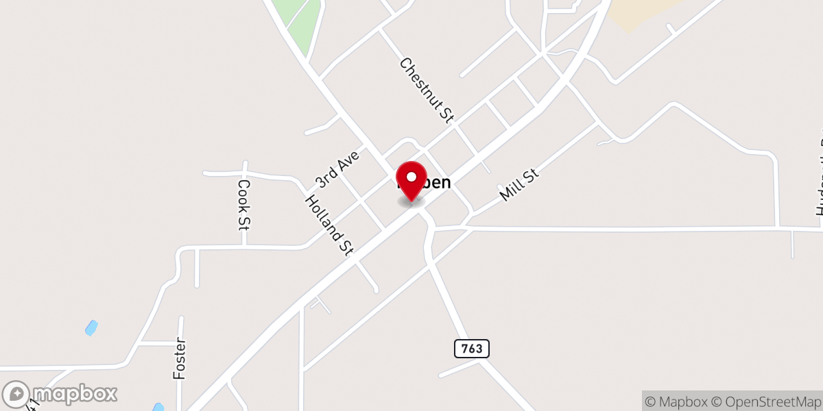 Map showing location of Maben Church of Christ