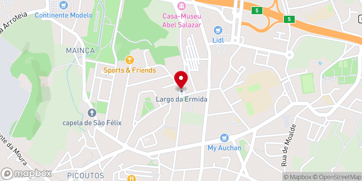 Map showing location of Capela da Ermida