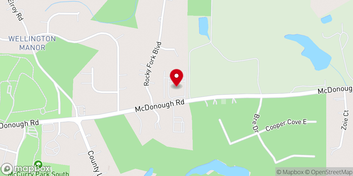 Map showing location of McDonough Road Baptist Church