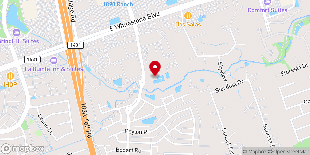 Map showing location of Evergreen Church of Austin