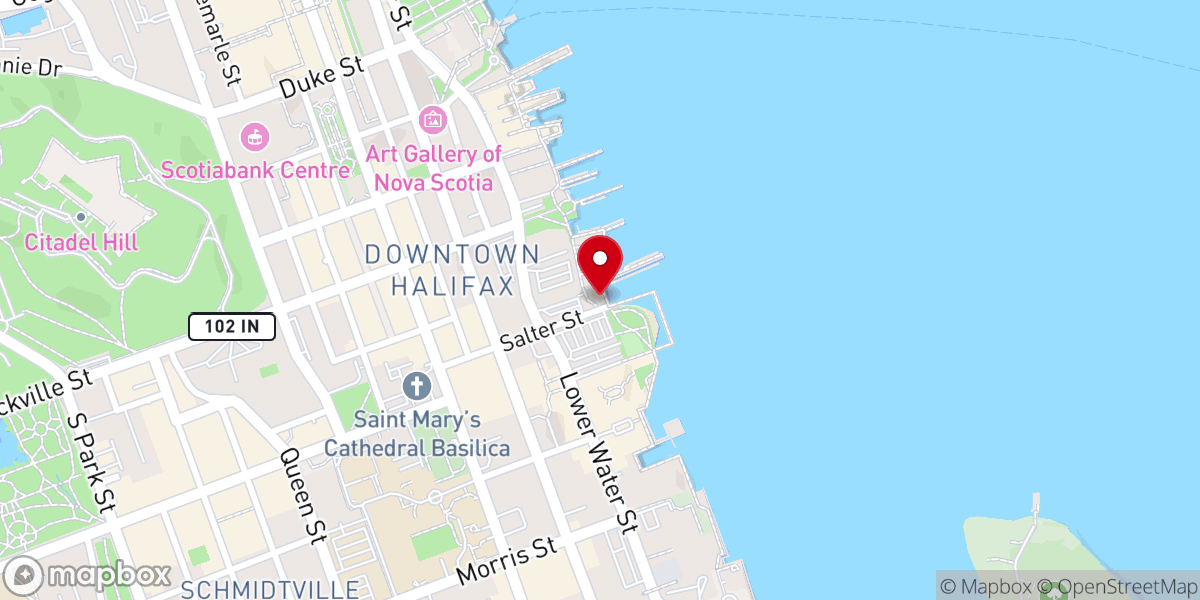 Map showing location of Halifax Waterfront