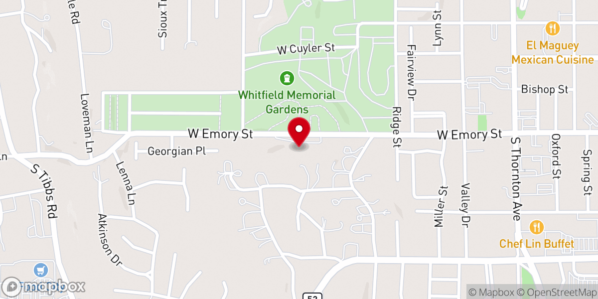 Map showing location of St. Mark's Episcopal Church