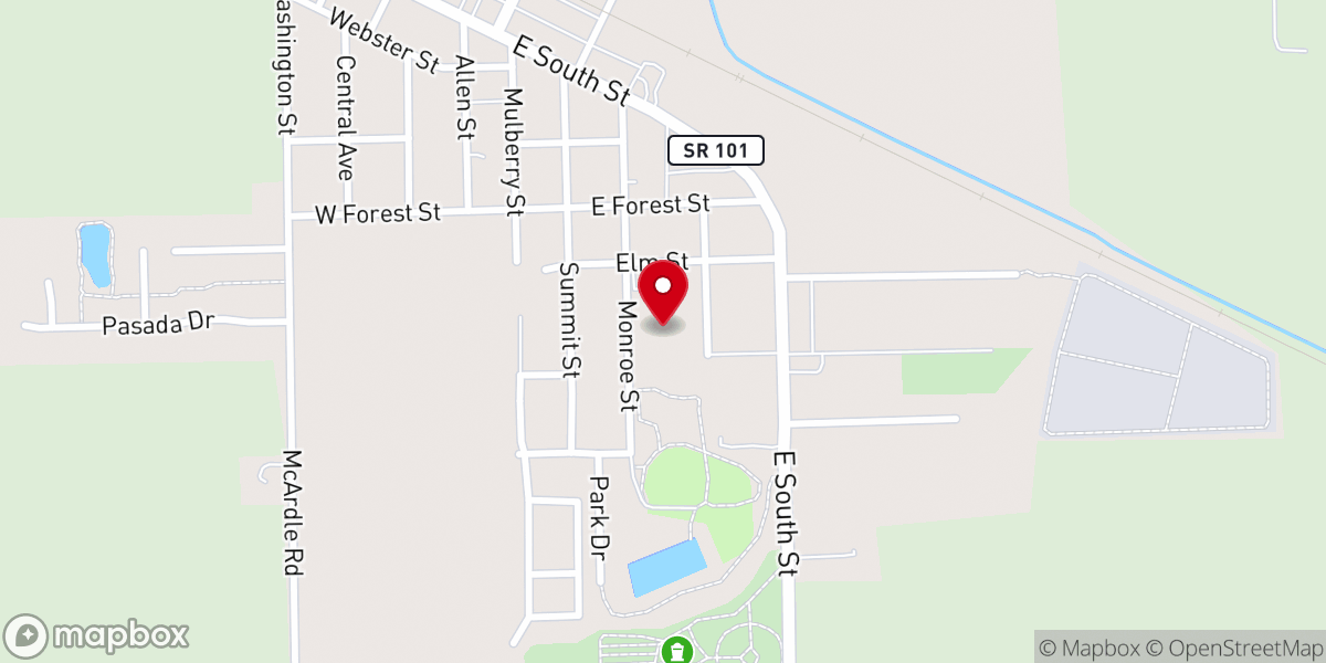 Map showing location of St. Rose of Lima Catholic School