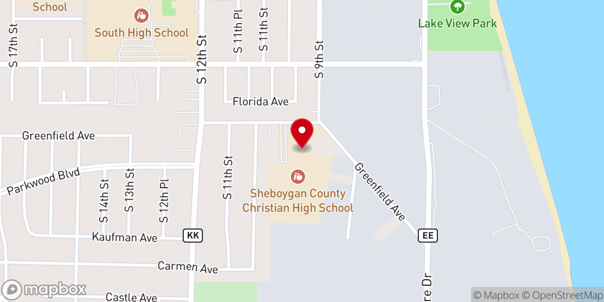 Map showing location of Grace Baptist Church