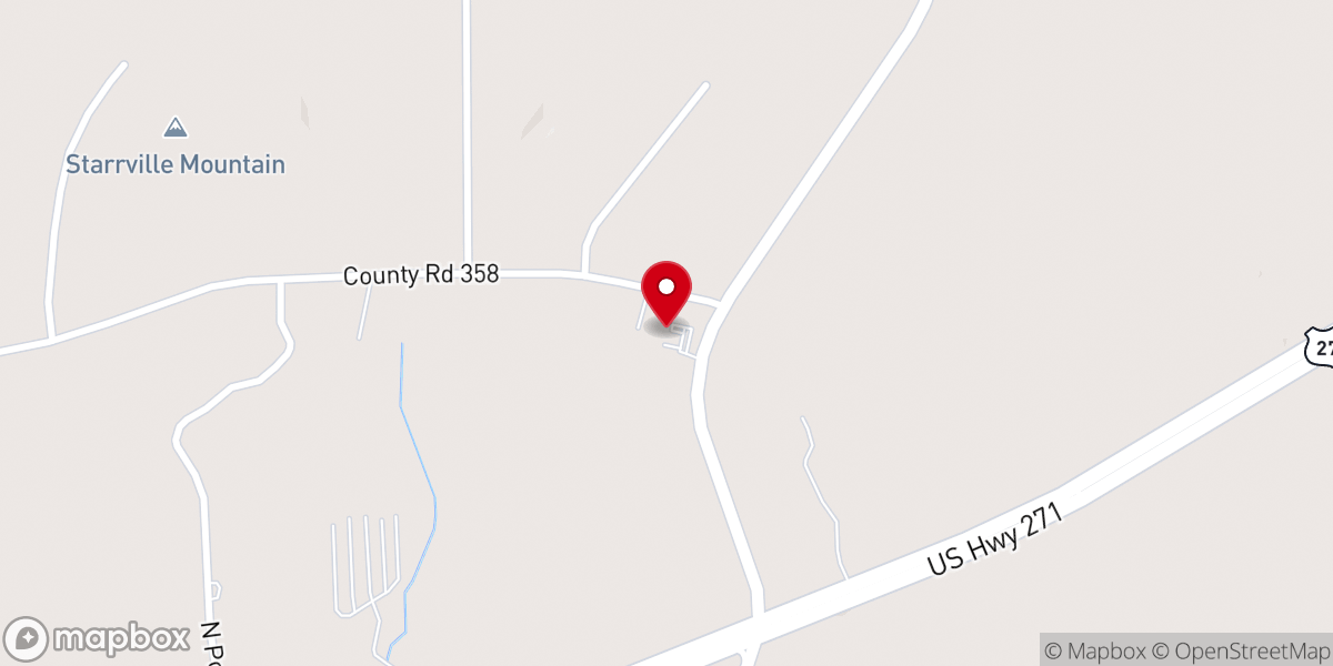 Map showing location of Starrville C.M.E. Church