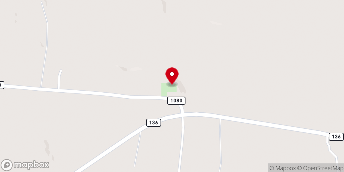 Map showing location of Pleasant Hill Church