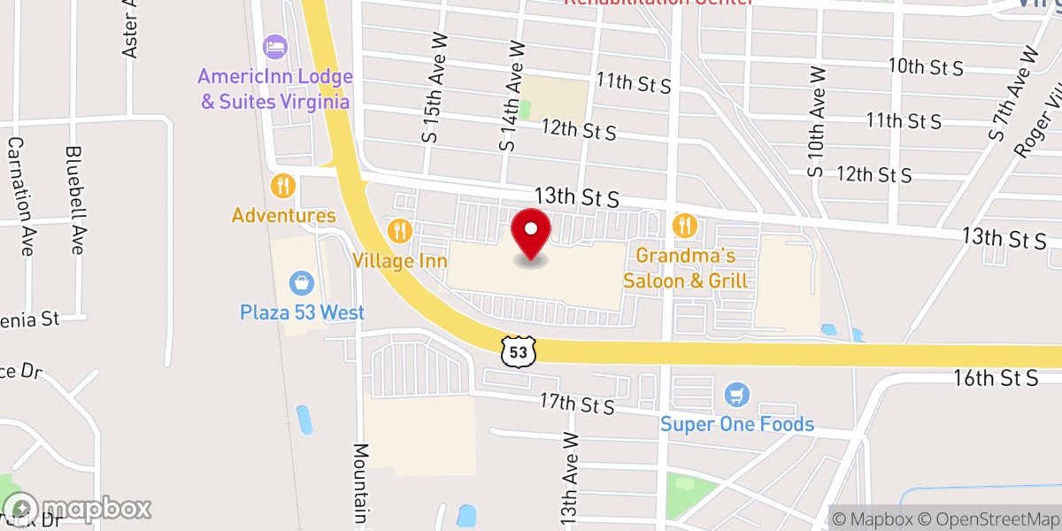 Map showing location of Thunderbird Mall