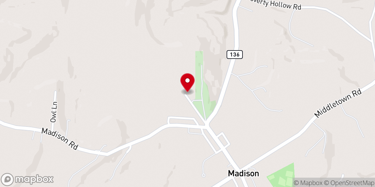 Map showing location of Hilltop United Methodist Church