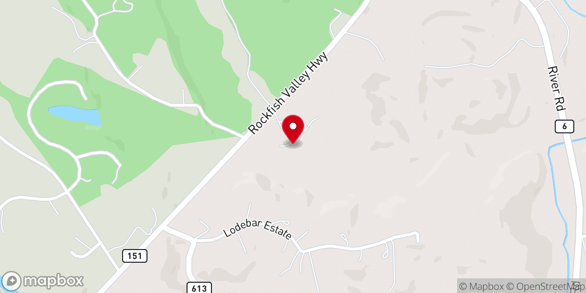 Map showing location of Rockfish Presbyterian Church