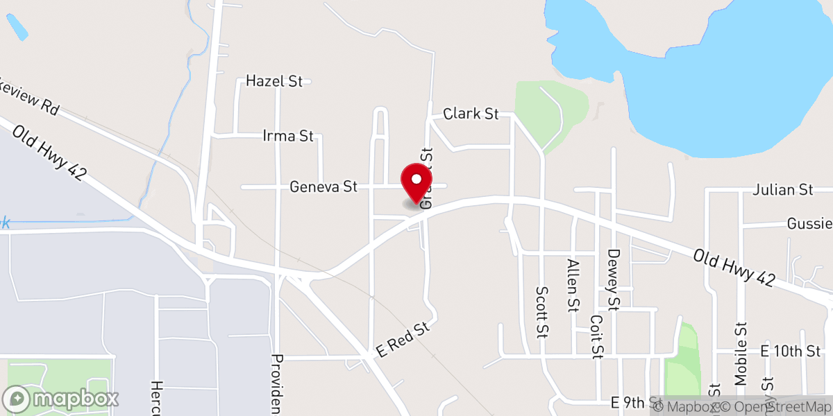 Map showing location of Christian Deliverance Center