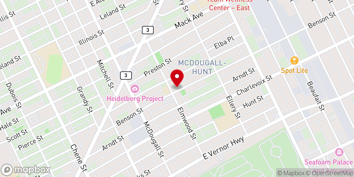 Map showing location of Shady Grove Missionary Baptist Church