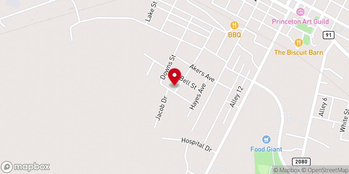 Map showing location of Cornerstone Baptist Church
