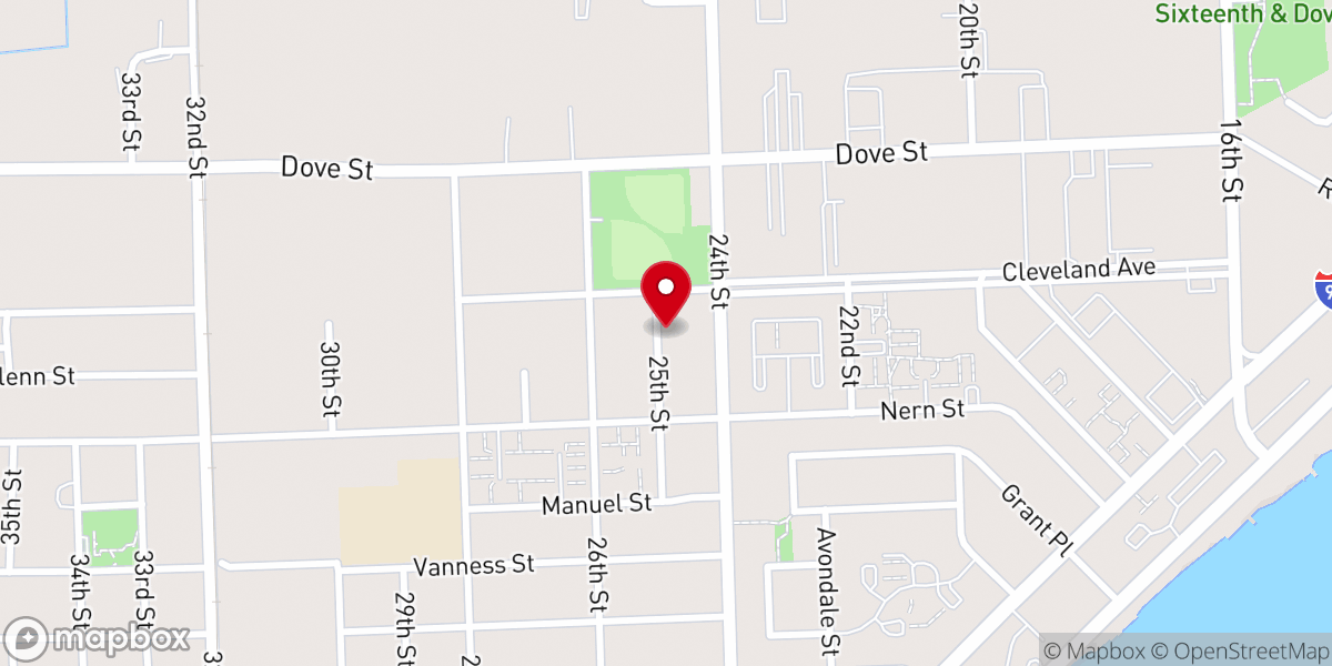 Map showing location of St Paul AME Port Huron Church