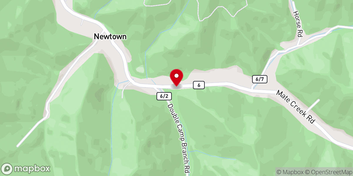 Map showing location of Newtown, WV 25686