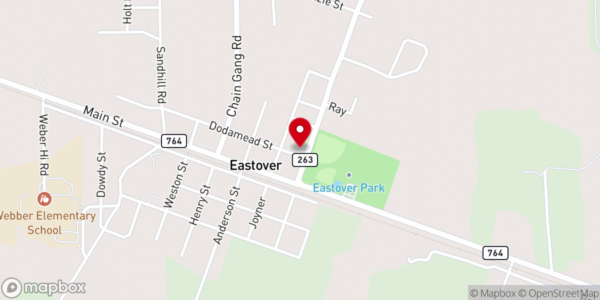 Map showing location of Eason Memorial Baptist Church