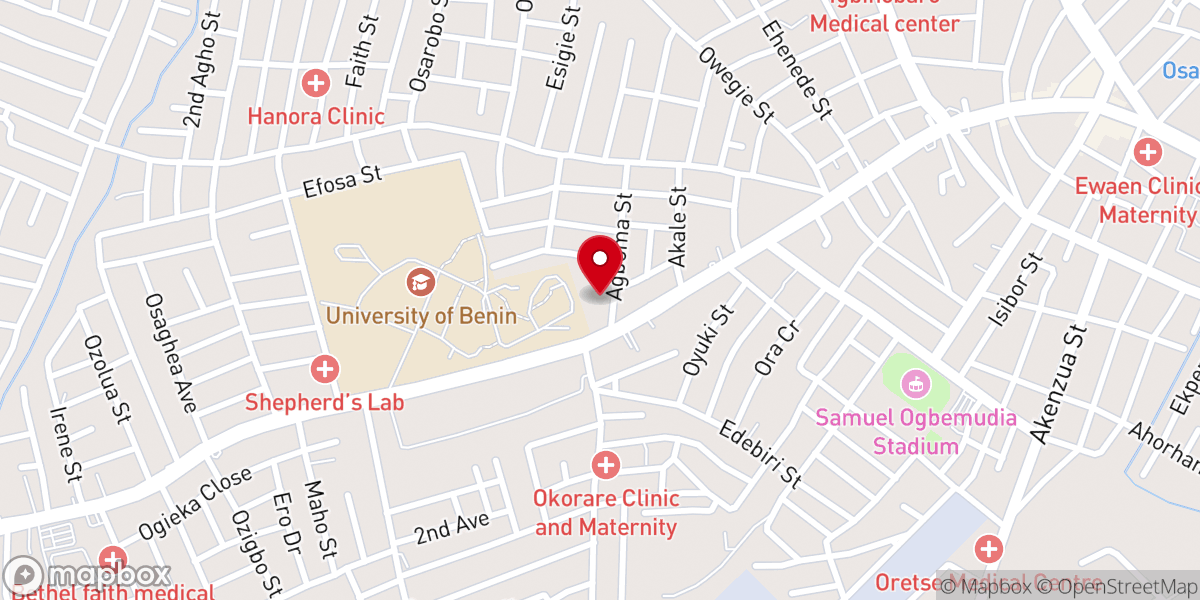 Map showing location of Christ Apostolic Church of God Mission (CACGM), agbonma