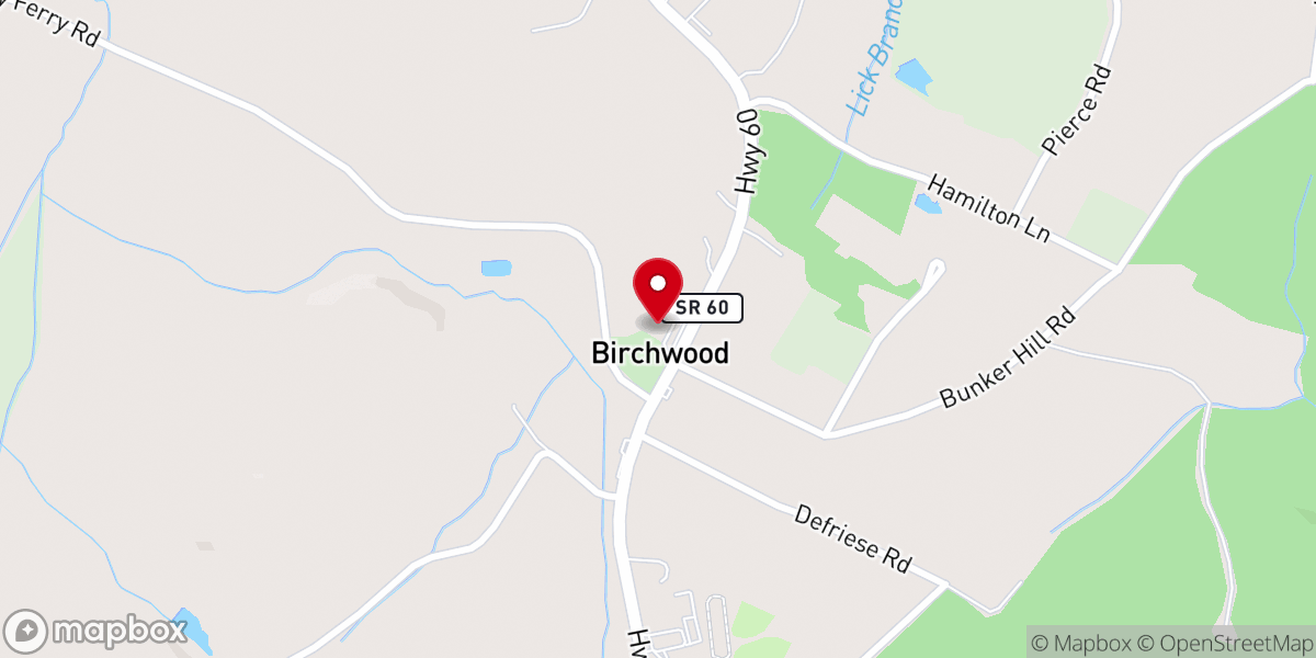 Map showing location of Birchwood Baptist Church
