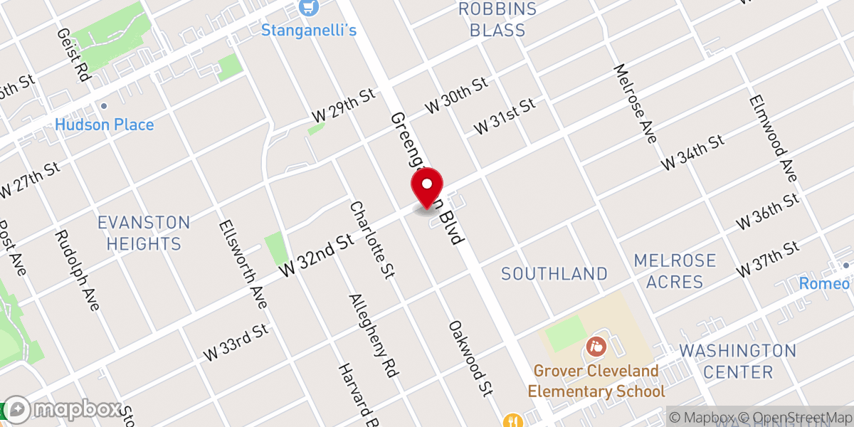 Map showing location of Mt Calvary Lutheran Church