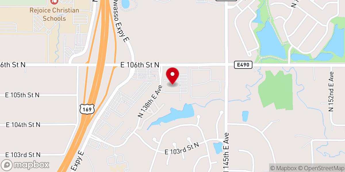 Map showing location of Owasso First Methodist Church