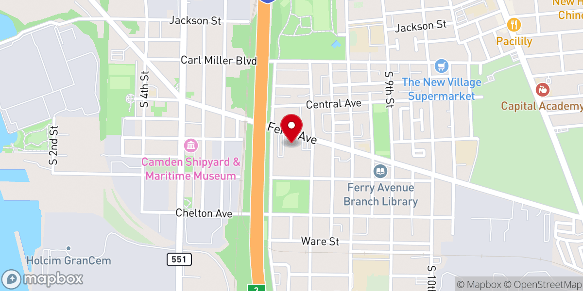 Map showing location of Antioch Baptist Churchn 12