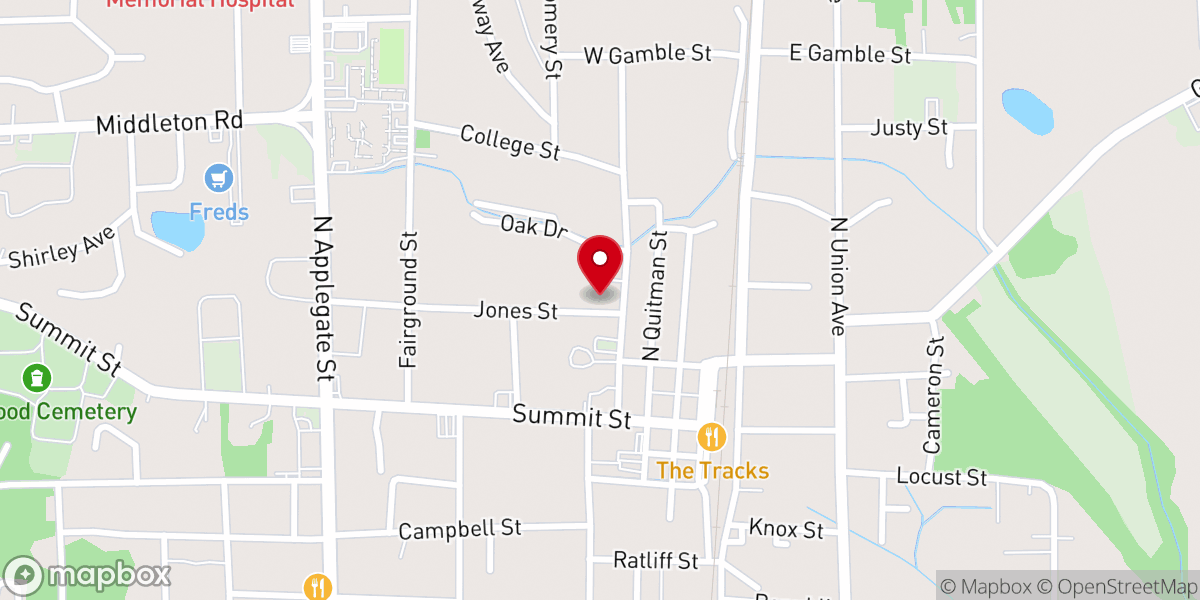 Map showing location of Sacred Heart Catholic Church