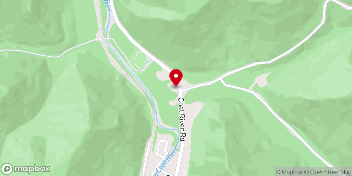 Map showing location of White Oak Freewill Baptist Church