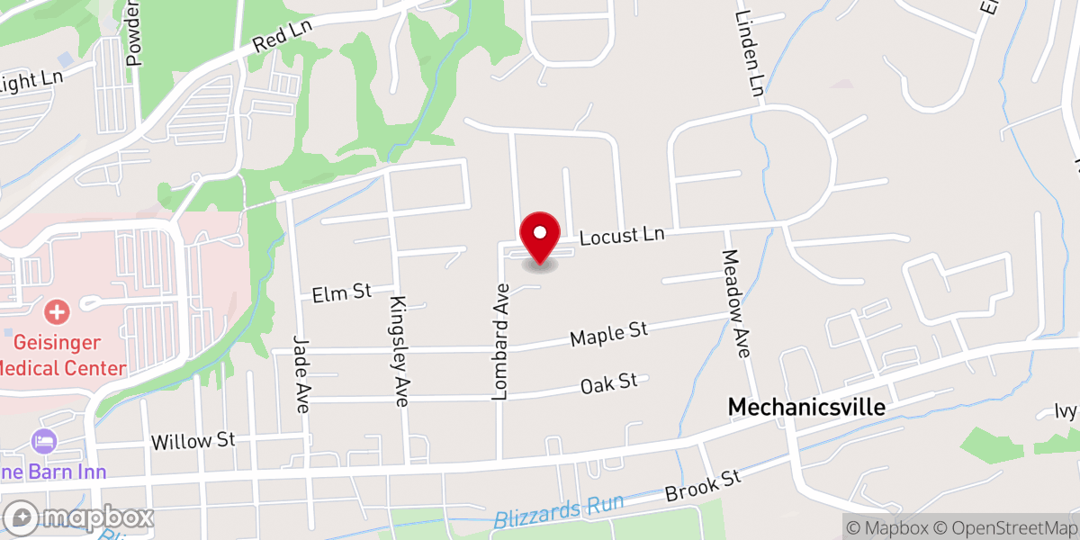 Map showing location of Trinity Church