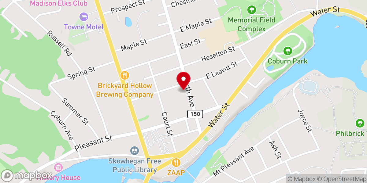Map showing location of Skowhegan Orthodox Presbyterian Church