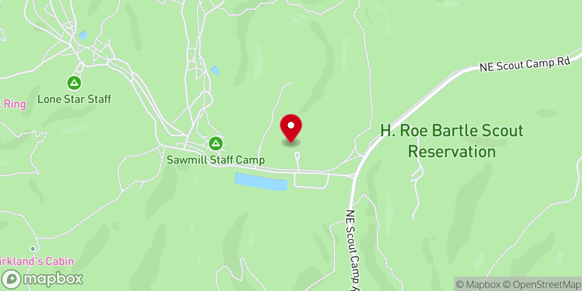 Map showing location of Catholic chapel